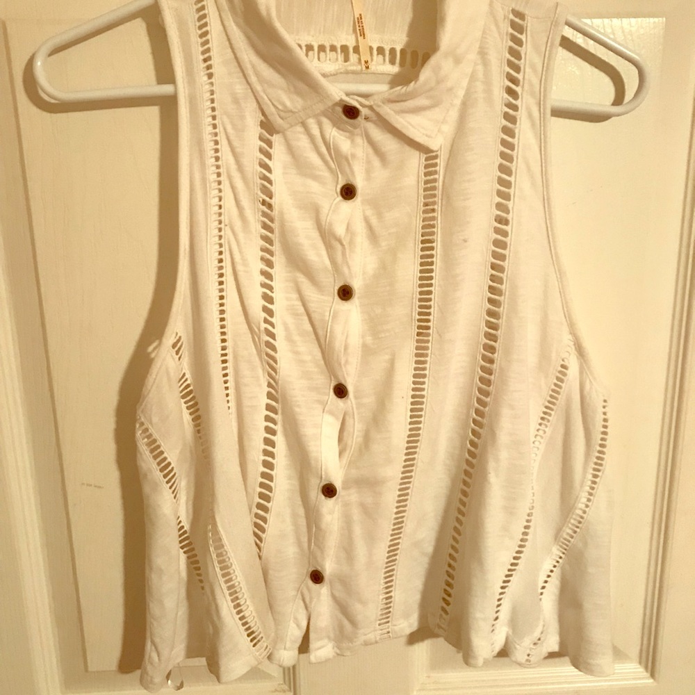 Free people off white button up blouse